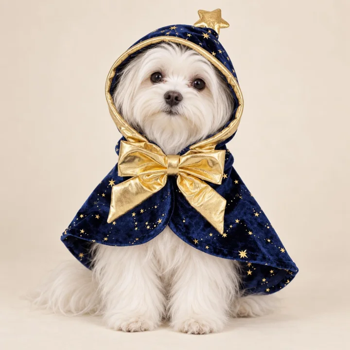 Navy Star Wizard Pet Cape — gallery photo 10