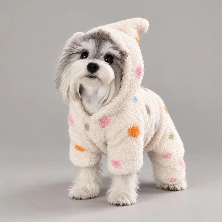 Spotted Fleece Pet Jumpsuit — gallery photo 2