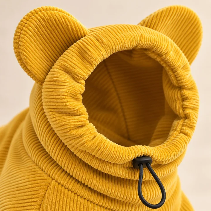 Mustard Yellow Bear Ear Dog Hoodie — gallery photo 5
