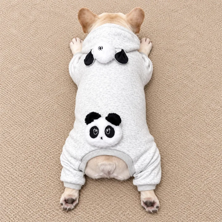 Gray Panda Dog Jumpsuit — gallery photo 2
