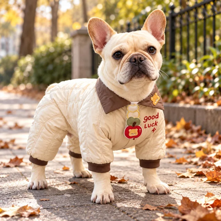 Cream Quilted Dog Jumpsuit — gallery photo 5