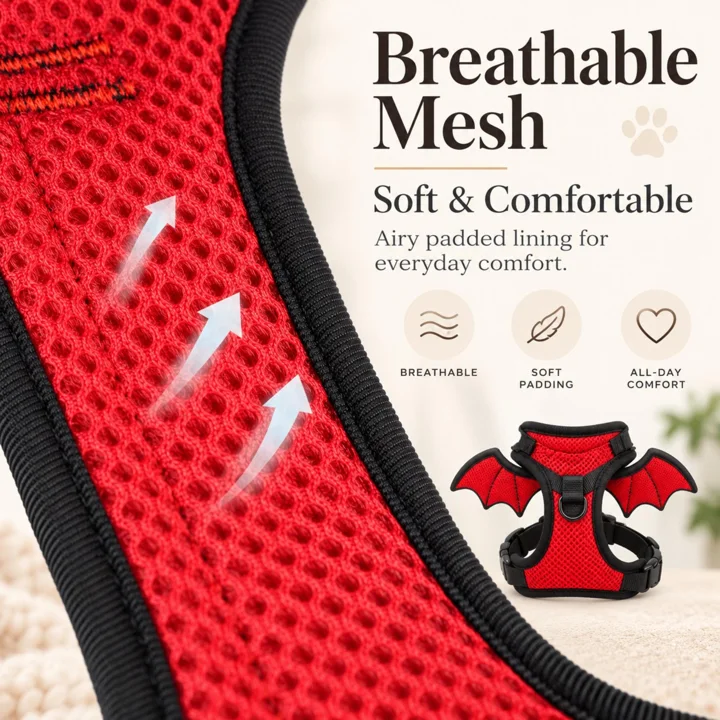 Red Devil Wing Dog Harness — gallery photo 5