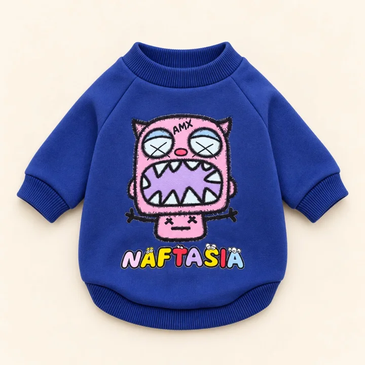 Blue Monster Graphic Pet Sweatshirt — gallery photo 5