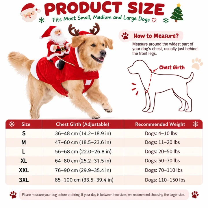 Santa Rider Dog Costume — gallery photo 6