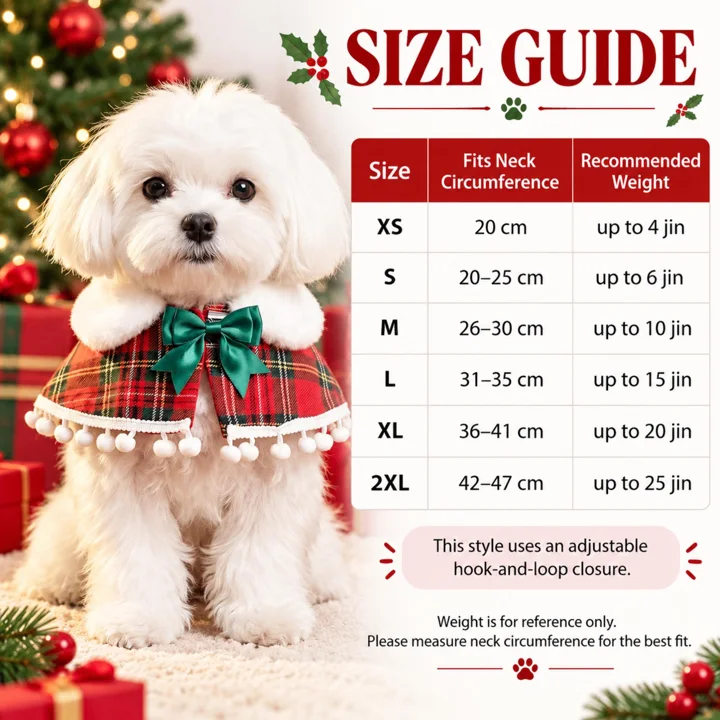 Christmas Plaid Pet Cape — gallery photo 5