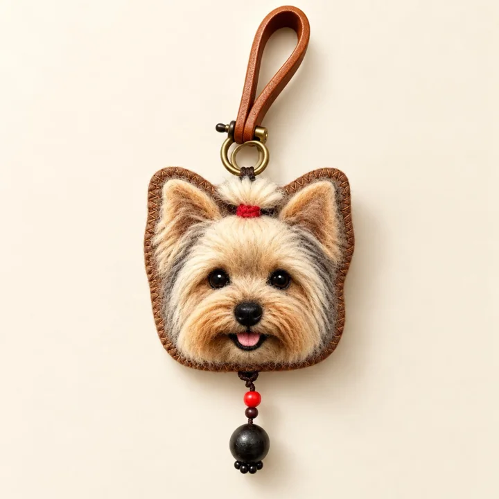 Custom Felt Pet Portrait Keychain From Photo — gallery photo 3