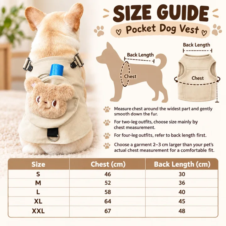 Beige Teddy Bear Dog Vest — gallery photo 8