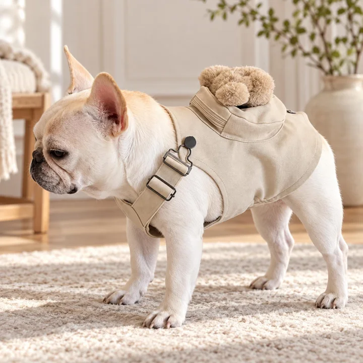 Beige Teddy Bear Dog Vest — gallery photo 2