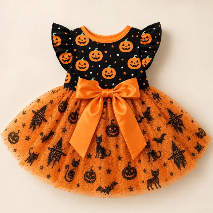Pumpkin Halloween Dog Dress — gallery photo 2