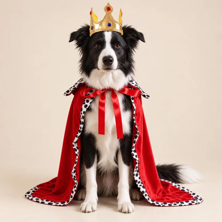 Royal Dog Costume, Red Cape and Crown Set, King Pet Outfit