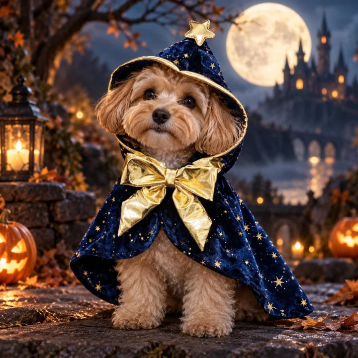 Navy Star Wizard Pet Cape — gallery photo 8