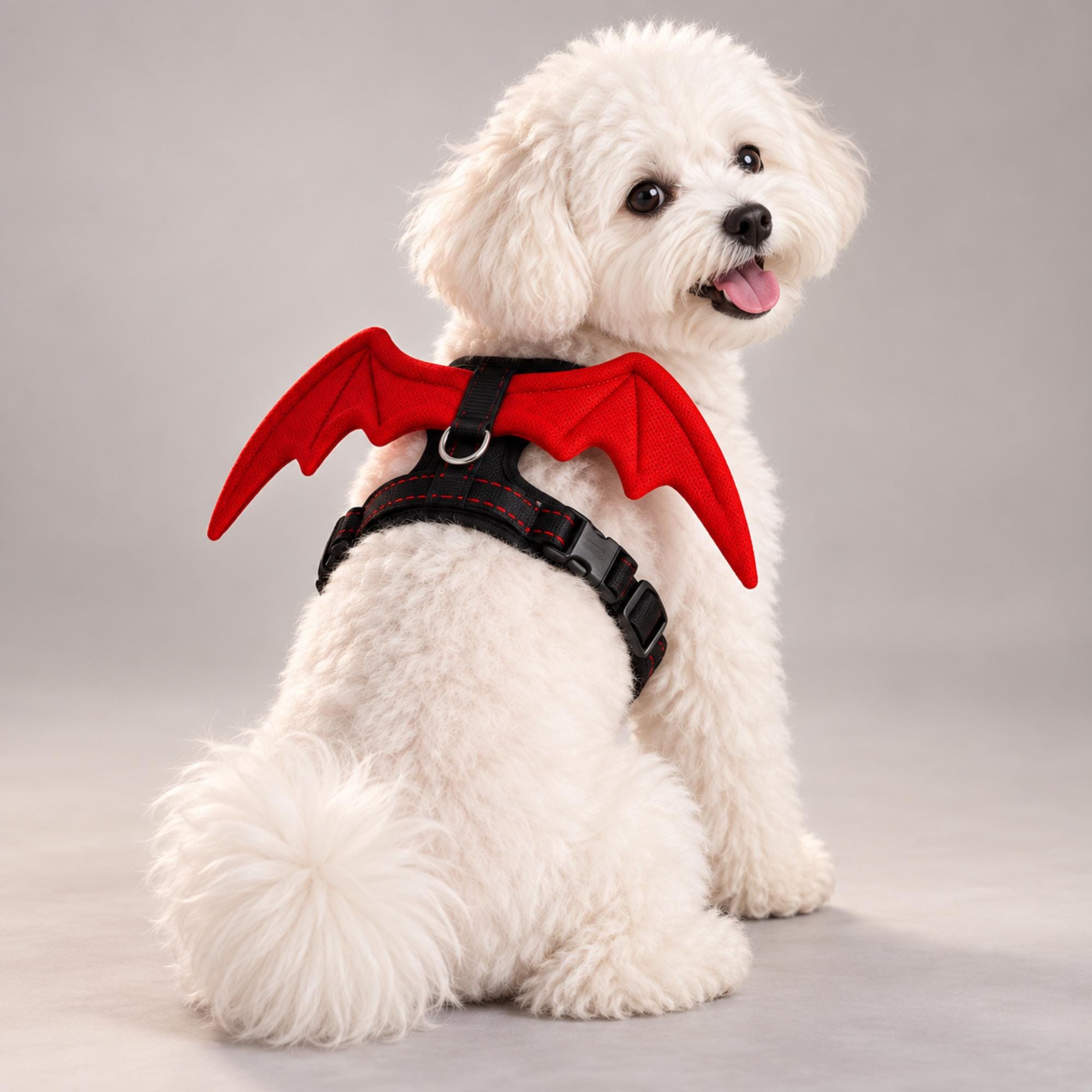 Red Devil Wing Dog Harness, Halloween Bat Wing Walking Vest for Small & Medium Dogs — gallery photo 1
