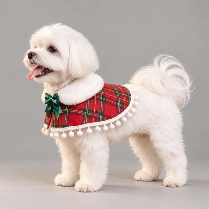 Christmas Plaid Pet Cape — gallery photo 4