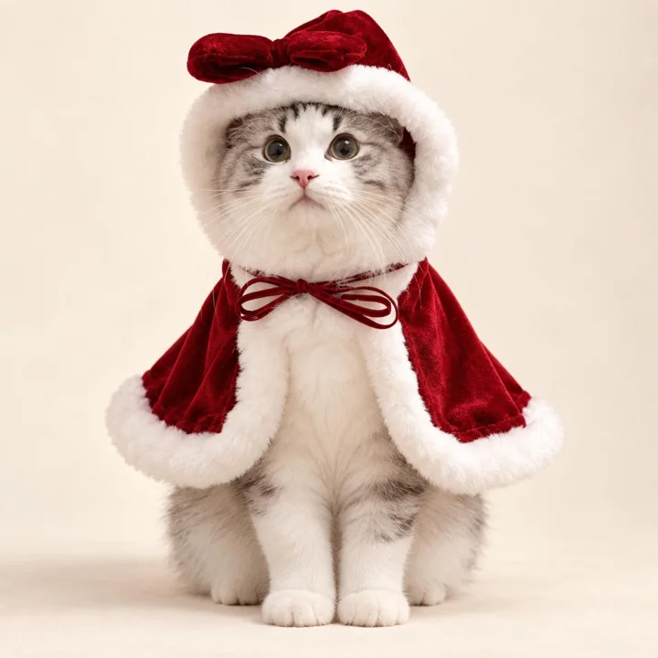 Red Christmas Pet Cape — gallery photo 7