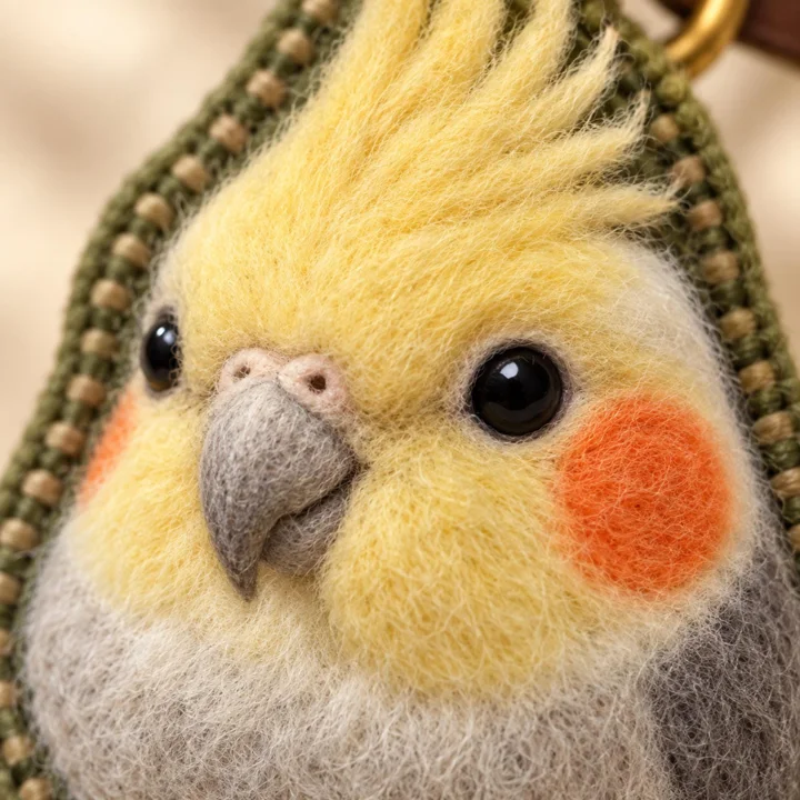 Custom Felt Pet Portrait Keychain From Photo — gallery photo 2