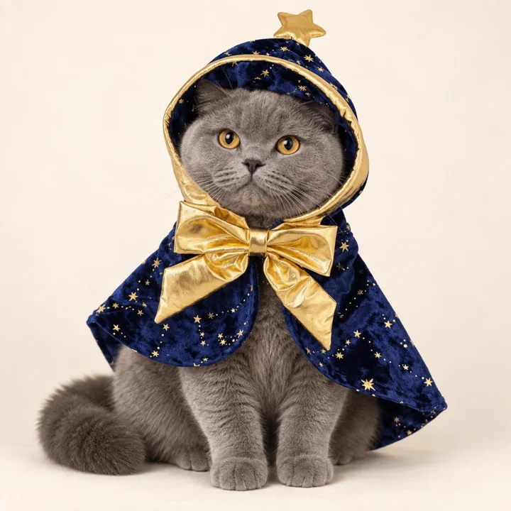 Navy Star Wizard Pet Cape — gallery photo 3