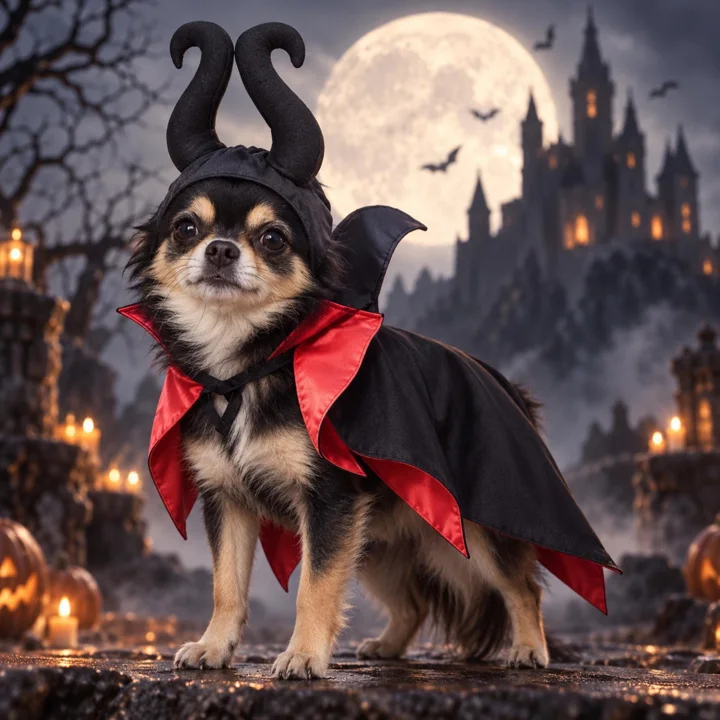 Black Horned Devil Pet Costume — gallery photo 3
