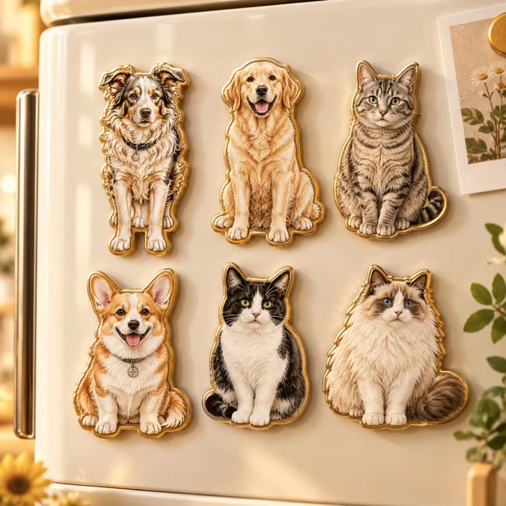 Custom Metal Pet Portrait Fridge Magnet — gallery photo 5