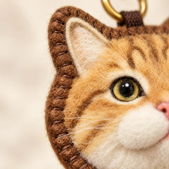 Custom Felt Pet Portrait Keychain From Photo — gallery photo 6