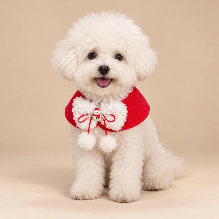 Red Snowman Christmas Pet Cape — gallery photo 2