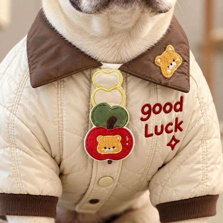 Cream Quilted Dog Jumpsuit — gallery photo 8