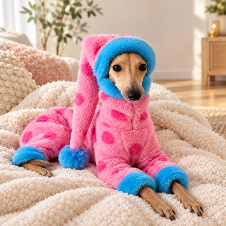Pink Plush Dog Jumpsuit — gallery photo 3