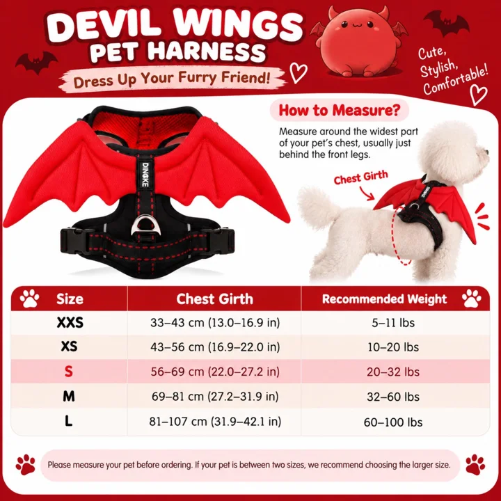 Red Devil Wing Dog Harness — gallery photo 7