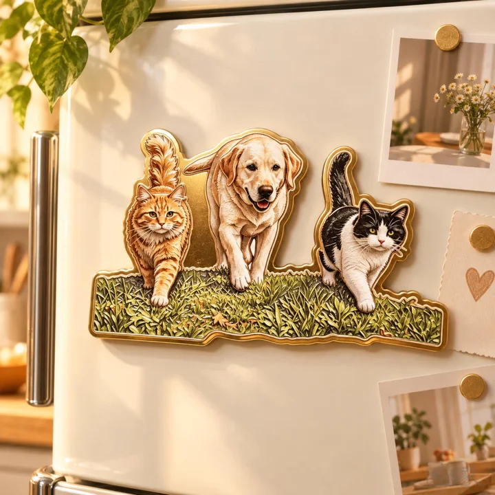 Custom Metal Pet Portrait Fridge Magnet — gallery photo 2