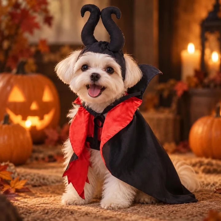 Black Horned Devil Pet Costume — gallery photo 6