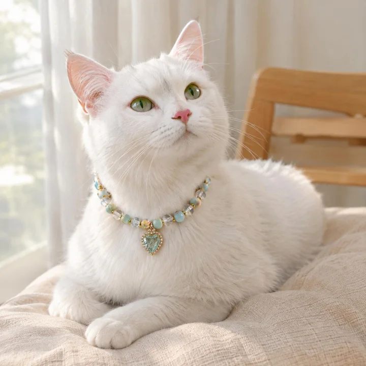 Aqua Crystal Dog Collar — gallery photo 3