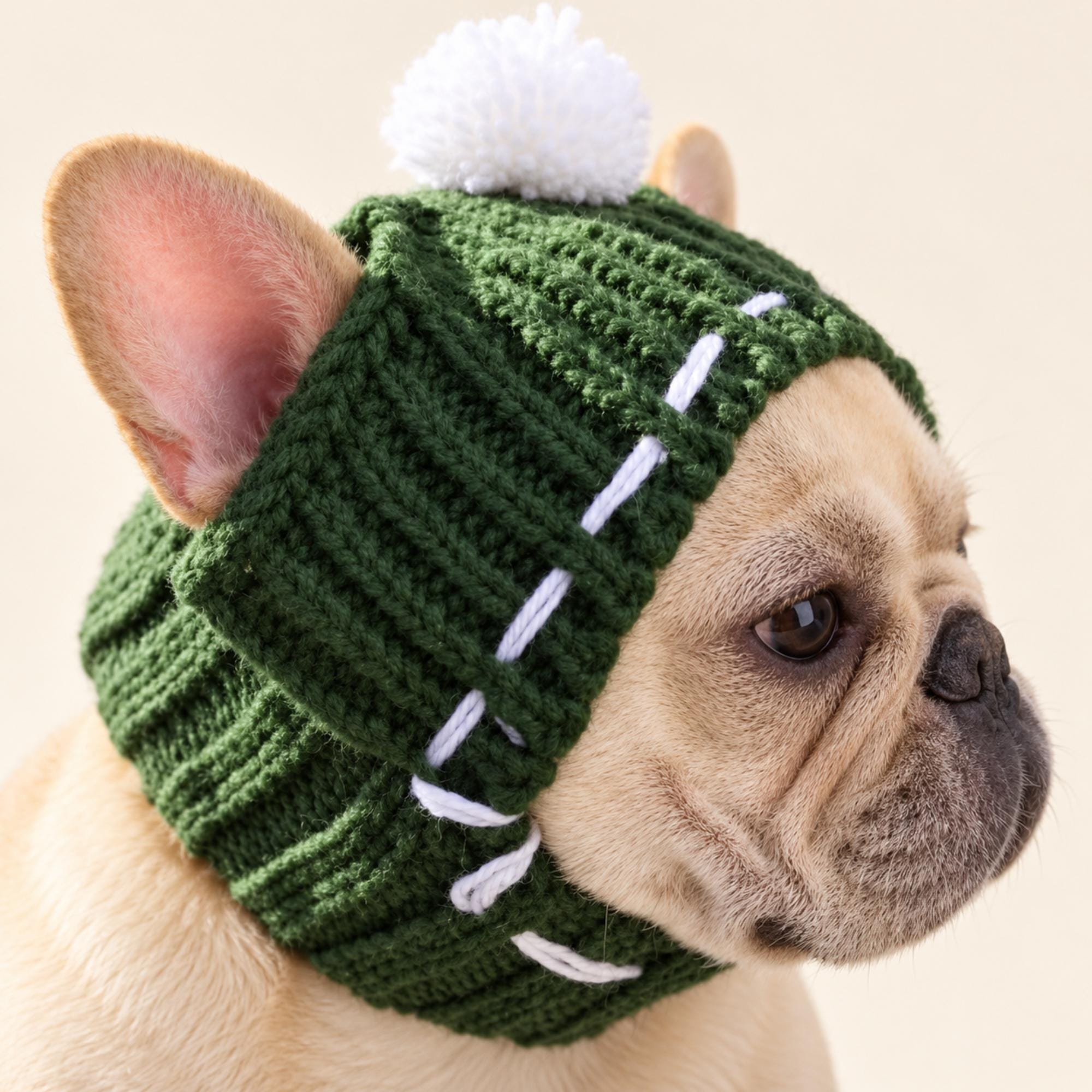Knitted Pet Hat With Pom Pom, Winter Beanie for Dogs & Cats, Three Colors