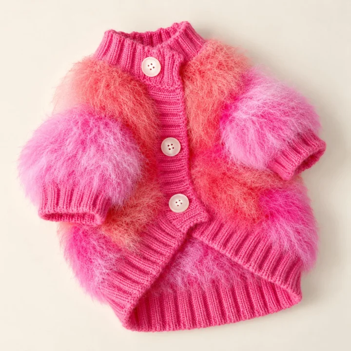 Pink Fuzzy Pet Cardigan — gallery photo 4