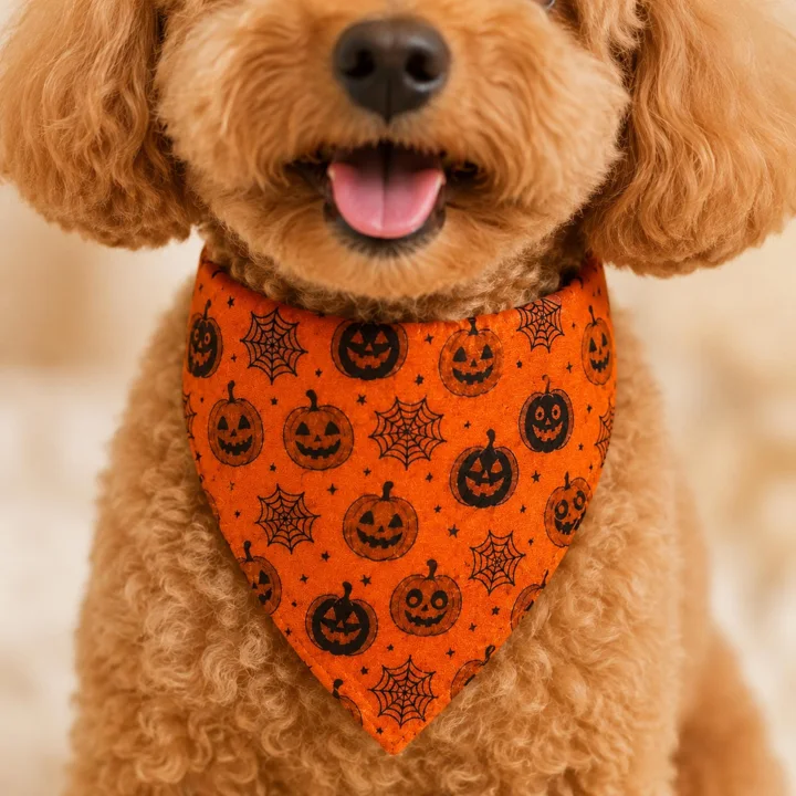 Orange Halloween Dog Bandana — gallery photo 5