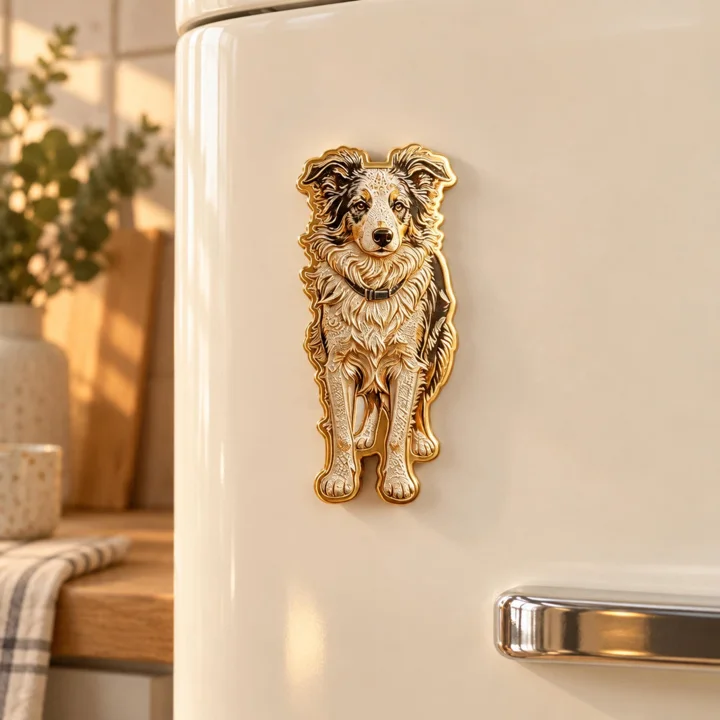 Custom Metal Pet Portrait Fridge Magnet, Personalized Dog & Cat Keepsake From Photo