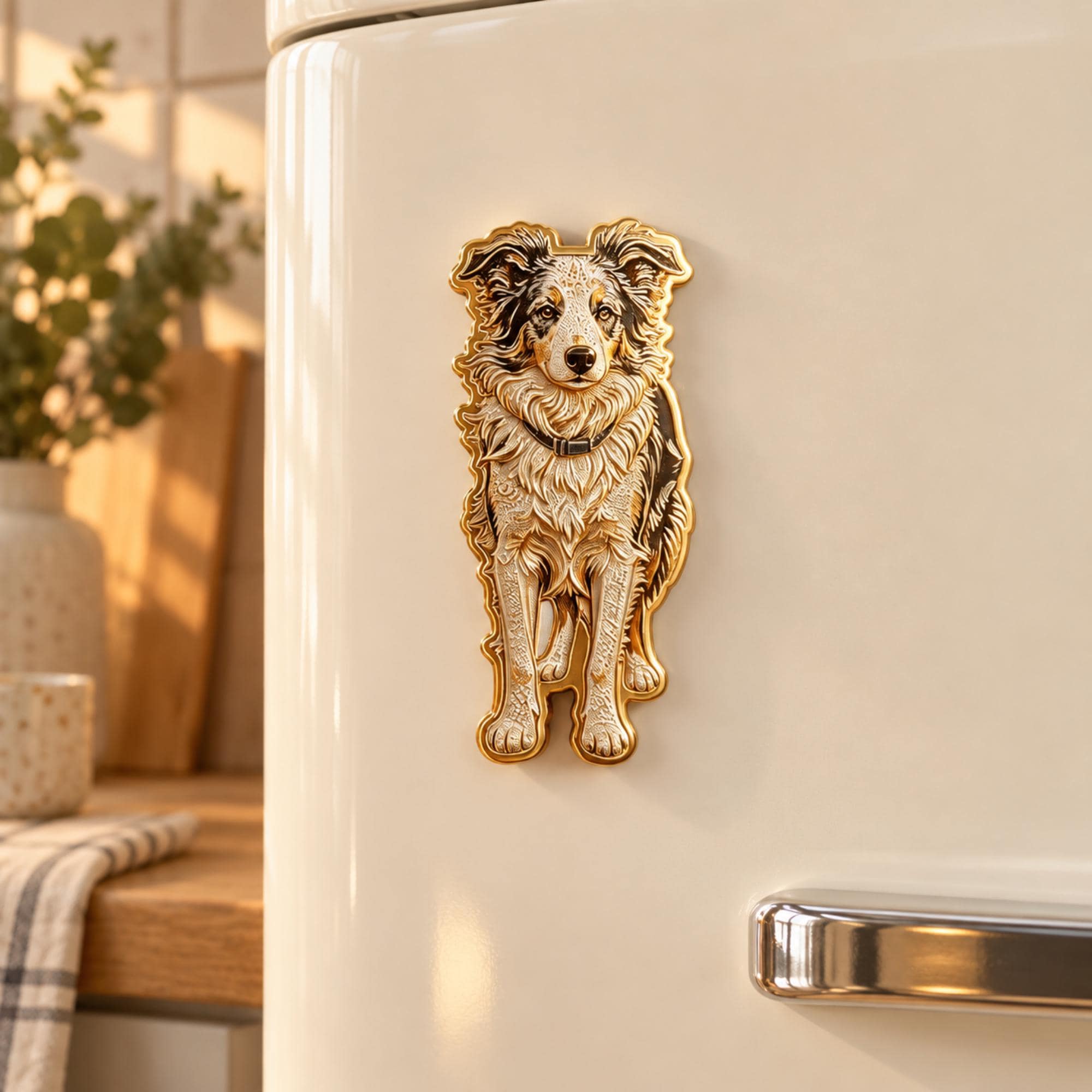 Custom Metal Pet Portrait Fridge Magnet, Personalized Dog & Cat Keepsake From Photo