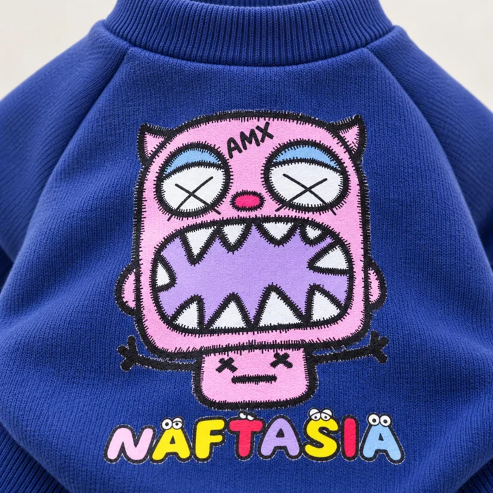 Blue Monster Graphic Pet Sweatshirt — gallery photo 6