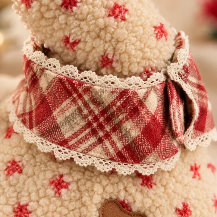 Cream Sherpa Christmas Pet Cape — gallery photo 4