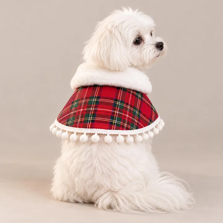 Christmas Plaid Pet Cape — gallery photo 3