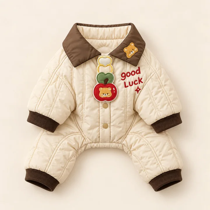 Cream Quilted Dog Jumpsuit — gallery photo 6