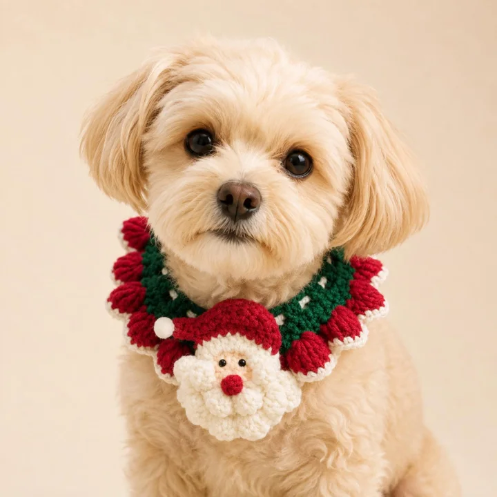 Crochet Christmas Pet Collar — gallery photo 6