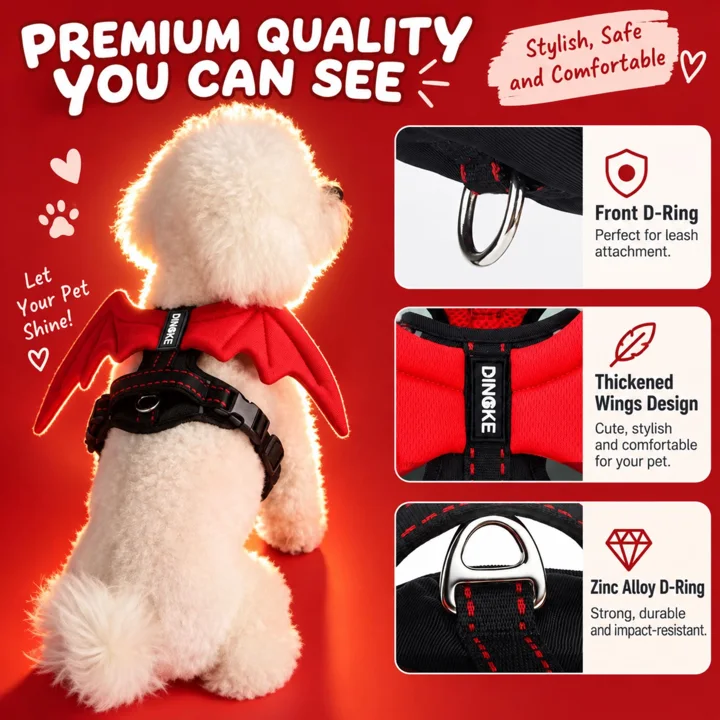 Red Devil Wing Dog Harness — gallery photo 2