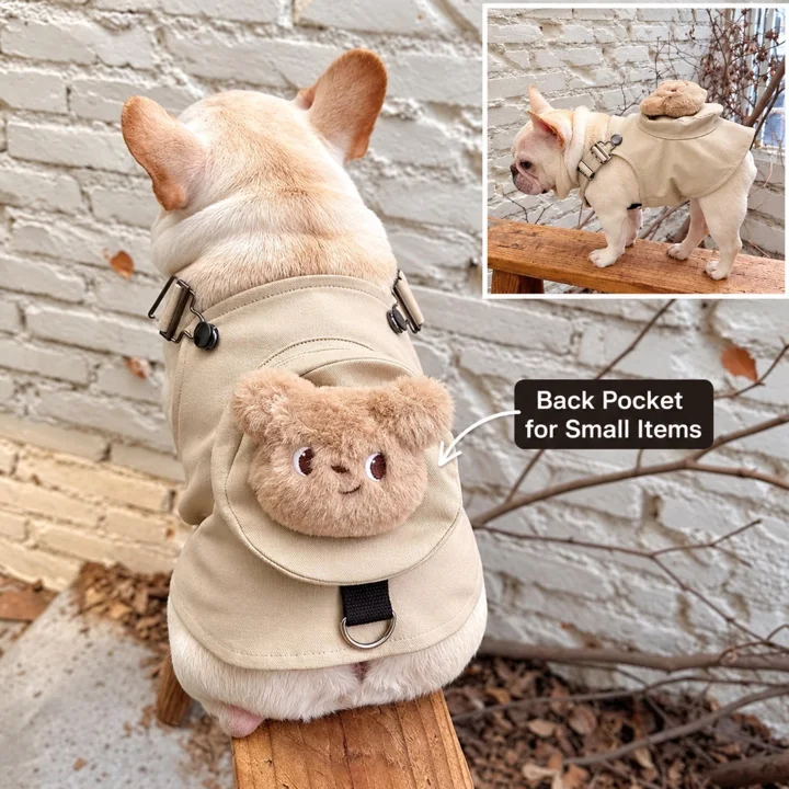 Beige Teddy Bear Dog Vest — gallery photo 5