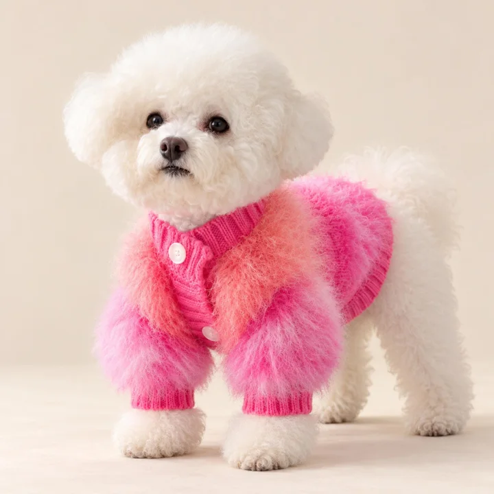 Pink Fuzzy Pet Cardigan — gallery photo 2