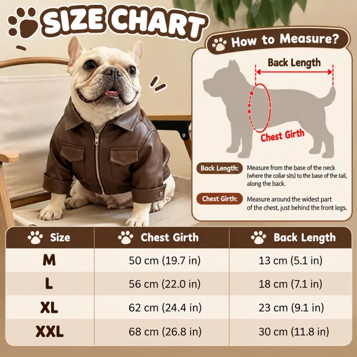 Brown Faux Leather Dog Jacket — gallery photo 5