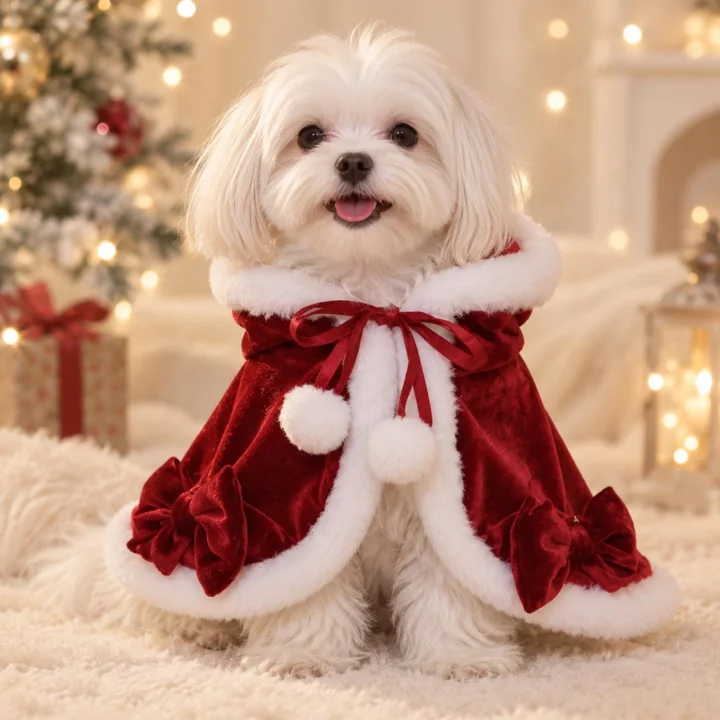 Red Christmas Pet Cape — gallery photo 2