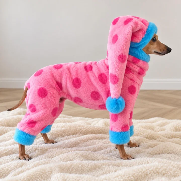 Pink Plush Dog Jumpsuit — gallery photo 2