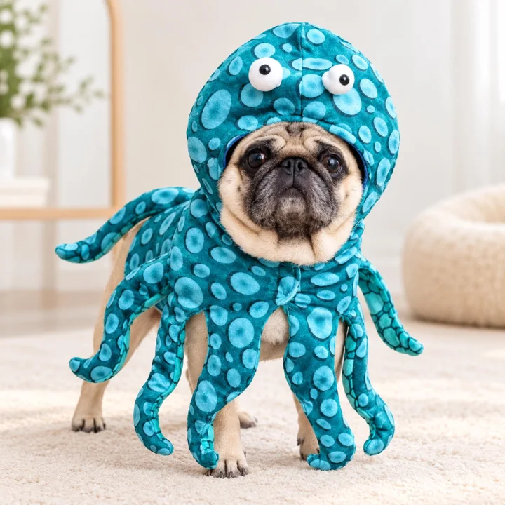 Blue Octopus Dog Costume — gallery photo 5
