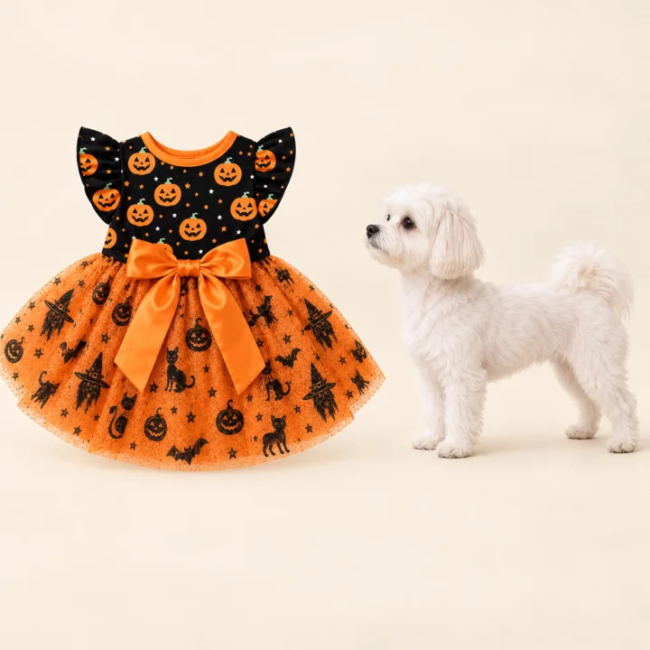Pumpkin Halloween Dog Dress — gallery photo 4