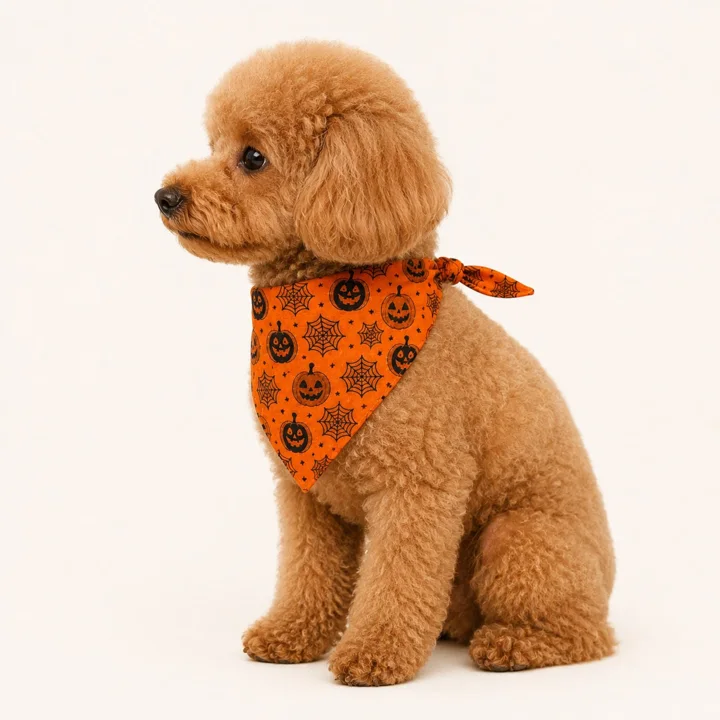 Orange Halloween Dog Bandana — gallery photo 3