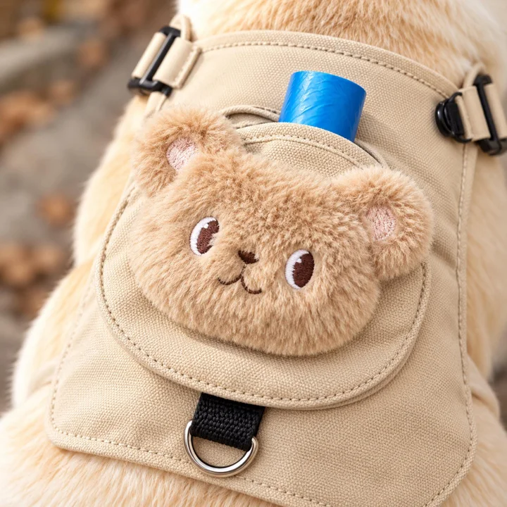 Beige Teddy Bear Dog Vest — gallery photo 6